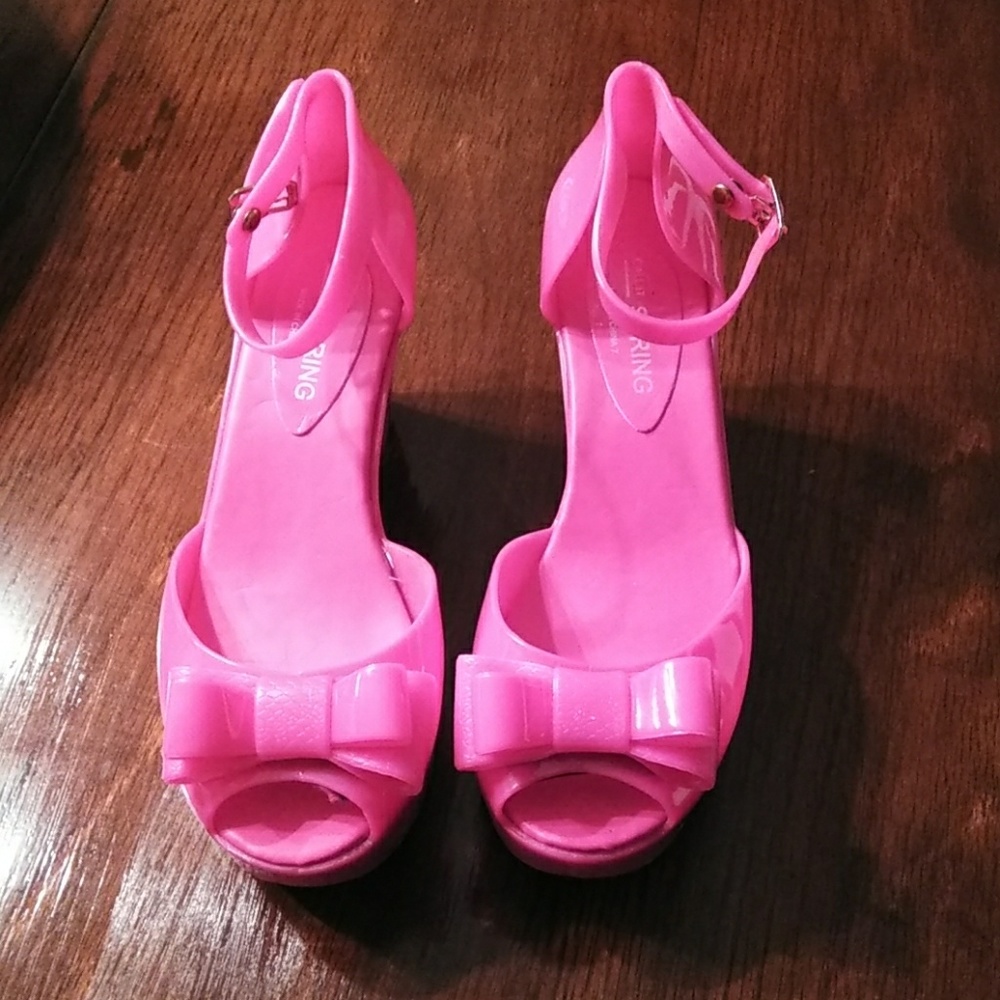 Pink Baby Doll Bow Top Sandals ❤️